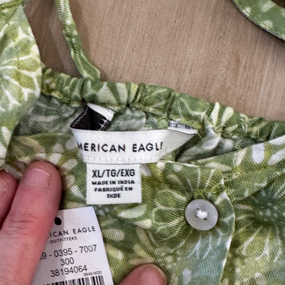 American Eagle Green Floral Button-Front Tank | NWT | Size XL - Picture 4 of 7